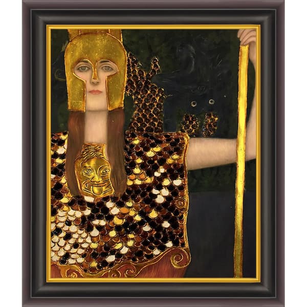 LA PASTICHE Pallas Athene (Luxury Line) by Gustav Klimt Opulent Framed People Oil Painting Art Print 26 in. W. x 30 in.