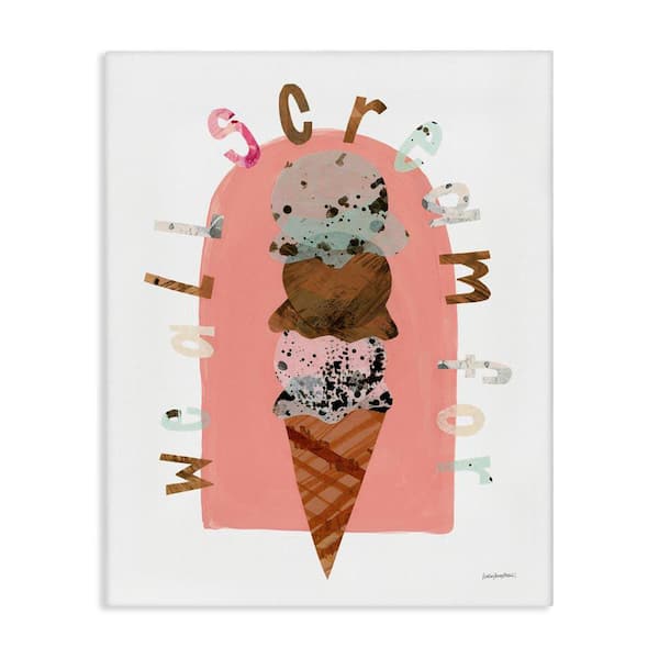 Stupell Industries All Scream For Ice Cream by Haley Knighten Unframed Food Graphic Art Print 20 in. x 16 in.