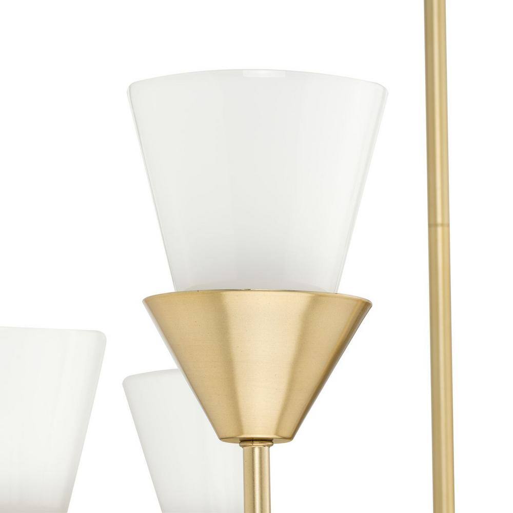 Pinellas Soft Gold 8-Light Chandelier with Opal Glass Shades