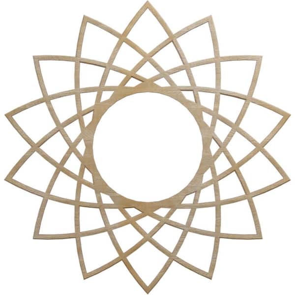 Ekena Millwork 20 in. x 20 in. x 1/4 in. Eleanor Wood Fretwork Pierced Ceiling Medallion, Hickory
