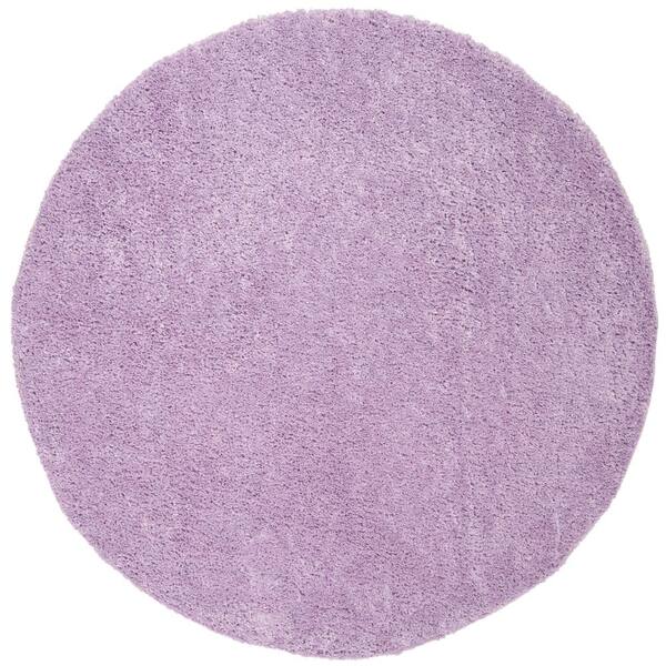 August Shag Lilac 7 ft. x 7 ft. Round Solid Area Rug