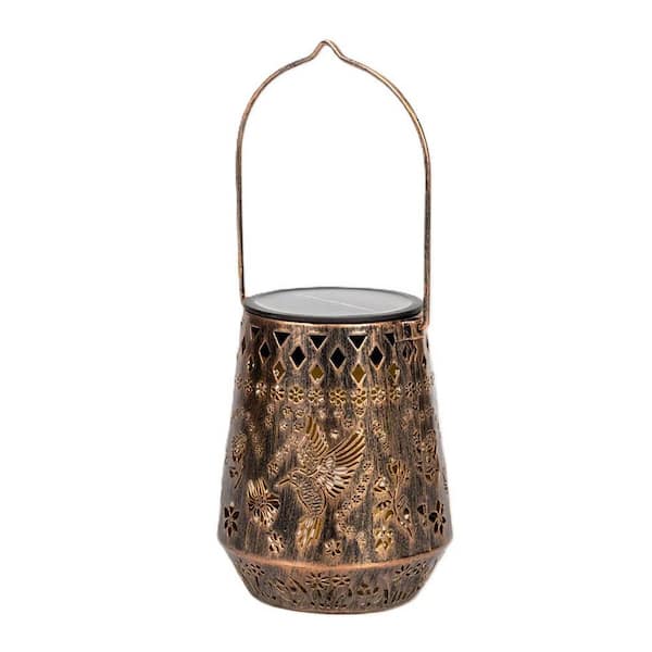 Small Solar Outdoor Metal Lanterns Garden Lights Decor (1-Pack)