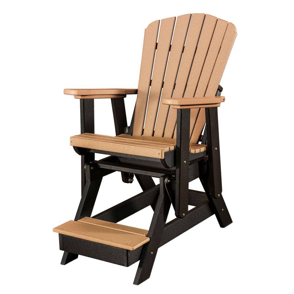 All Poly 1-Person Black Plastic Outdoor Glider