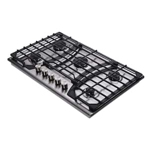 30 in. 5-Burners Recessed Gas Cooktop in Stainless Steel with Dual Size Power Burner