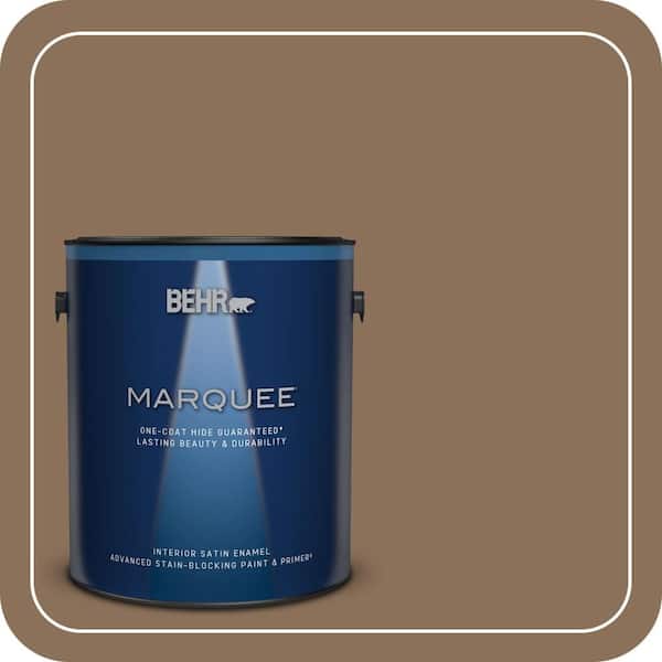 BEHR MARQUEE 1 gal. #280F-6 Sweet Georgia Brown Satin Enamel Interior Paint & Primer