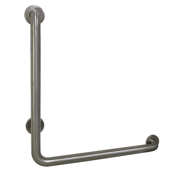 Kingston Brass L-Shaped 24 in. x 1-1/2 in. Grab Bar in Brushed Nickel