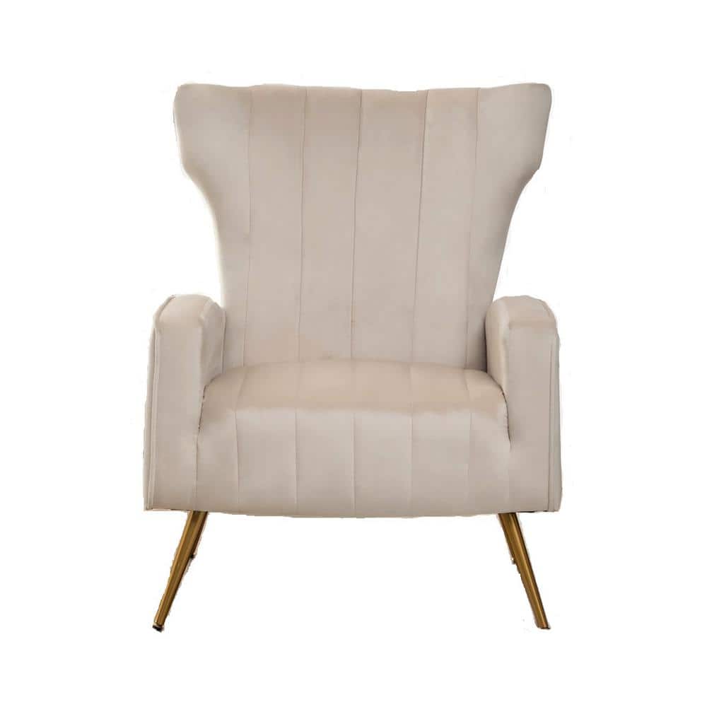 Kaleigh 27.56 in. W Beige Velvet Sofa Chair with Metal Legs price history on PriceWatchPro