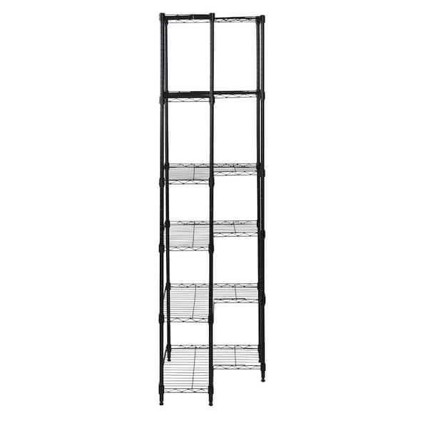 Honey Can Do Steel 20 in. W x 72 in. H x 10 in. D 6-Tier L Corner