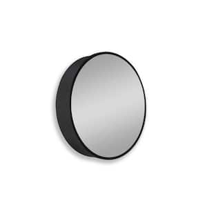 24 in. W x 24 in. H Black Round Aluminum Recessed or Surface Mount Medicine Cabinet, Medicine Cabinet with Mirror