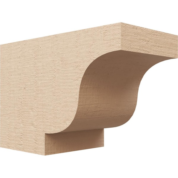 Ekena Millwork 6-in. x 8-in. x 12-in. Newport Woodgrain, Primed Tan Timberthane Polyurethane Rafter Tail Brace