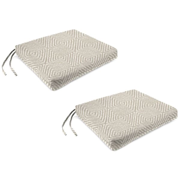 19 in. W x 17 in. D x 2 in. T Rectangular Outdoor Seat Cushion in Encore Birch (2-Pack)