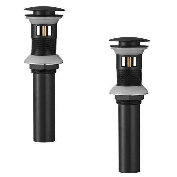 BWE Bathroom Sink Pop-Up Drain With Overflow In Matte Black X 2 Pack