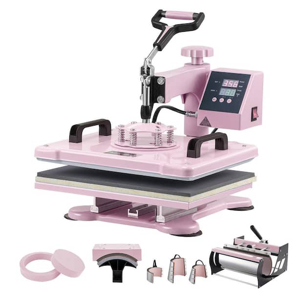 12 x 15 in. Heat Press Machine, 8-in-1 Heat Transfer with 6-30 oz. Tumbler Press, 360° Swing Away T-Shirt Press, Digita