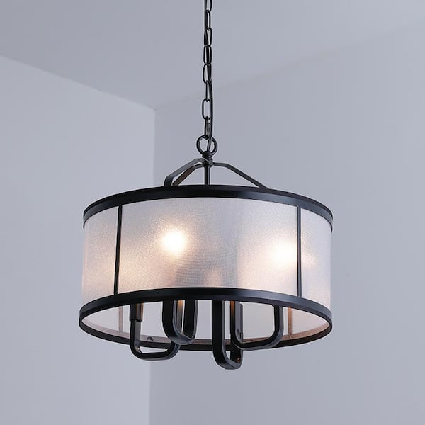Maxax 4-Light Black Schoolhouse Chandelier