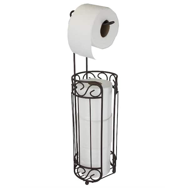 Home Basics Freestanding Toilet Paper Holder with Dispenser, Bronze