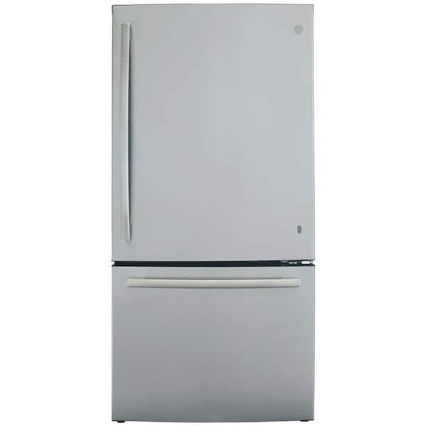 Reviews For Ge 24 8 Cu Ft Bottom Freezer Refrigerator In Stainless Steel Energy Star Gde25eskss The Home Depot