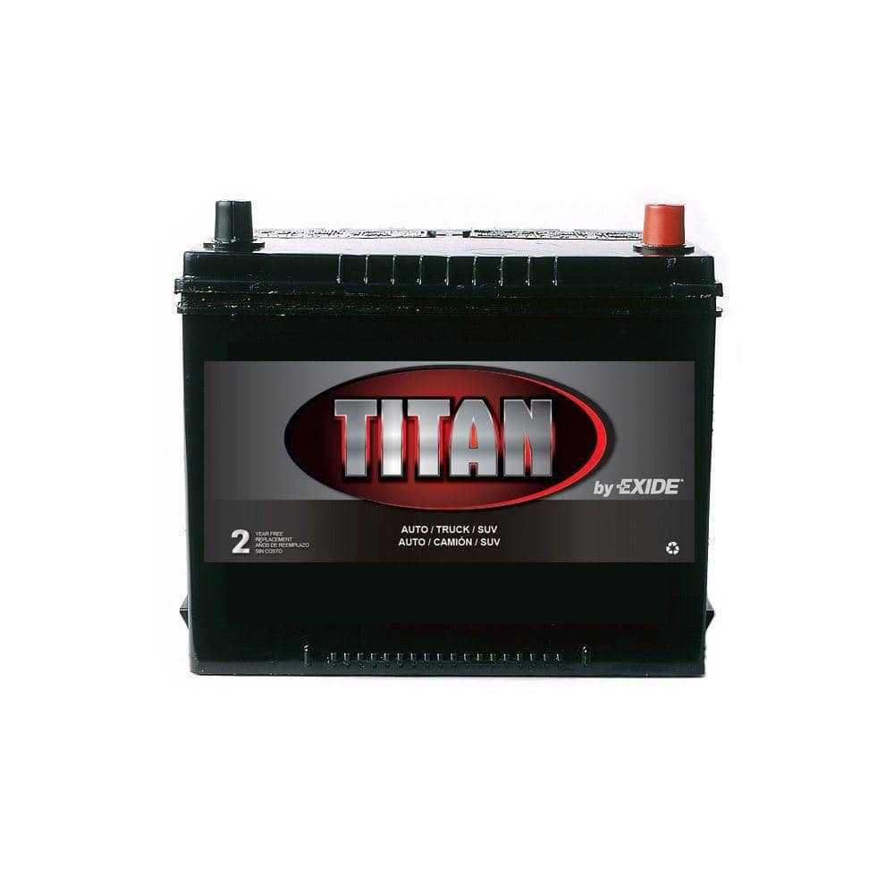 Exide Titan 12 Volts Lead Acid 6-cell 96r Group Size 590 Cold Cranking Amps Auto Battery-96rt - The Home Depot