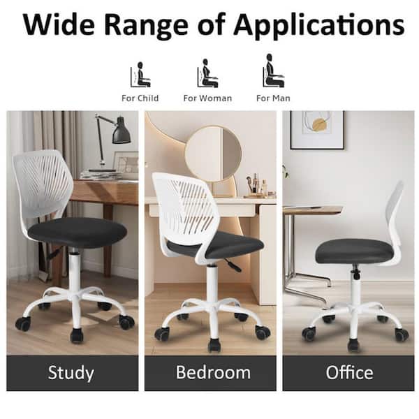 Homy Casa Carnation Grey Upholstery Task Chair with Adjustable