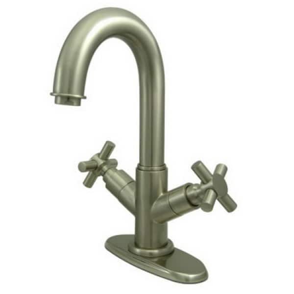 Kingston Brass Euro Single Hole 2-Handle Bathroom Faucet in Brushed Nickel