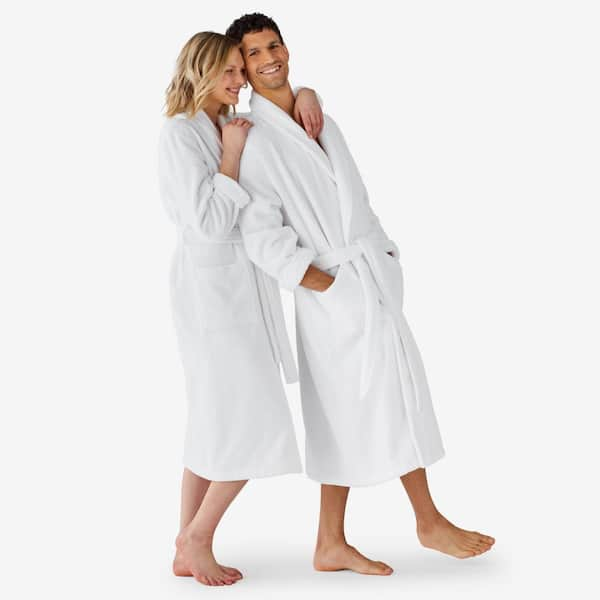 The Company Store Company Plush Family Women's Large Light Gray Robe  67037-L-LT-GRAY - The Home Depot