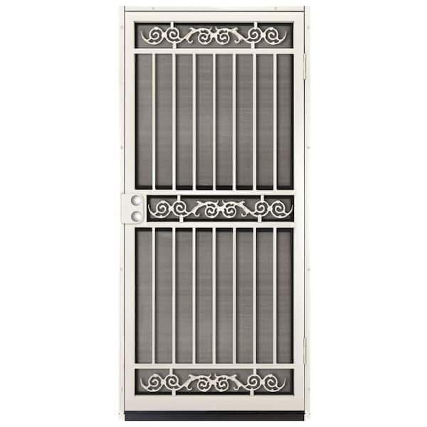 Unique Home Designs 36 in. x 80 in. Sylvan Almond Surface Mount Outswing Steel Security Door with Insect Screen