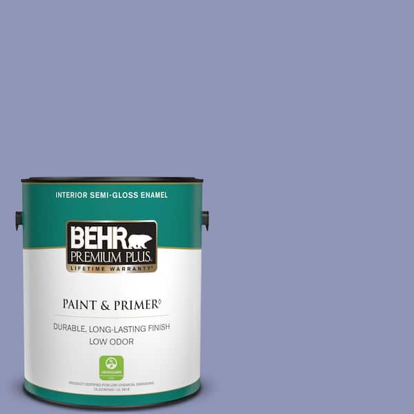 BEHR PREMIUM PLUS 1 gal. #BIC-20 Lively Lilac Semi-Gloss Enamel Low Odor Interior Paint & Primer
