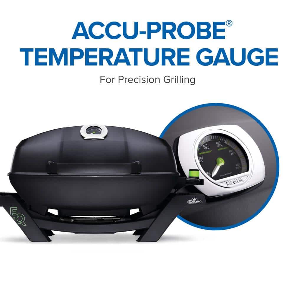 Napoleon Black Portable Electric Grill with Cast Iron Grids