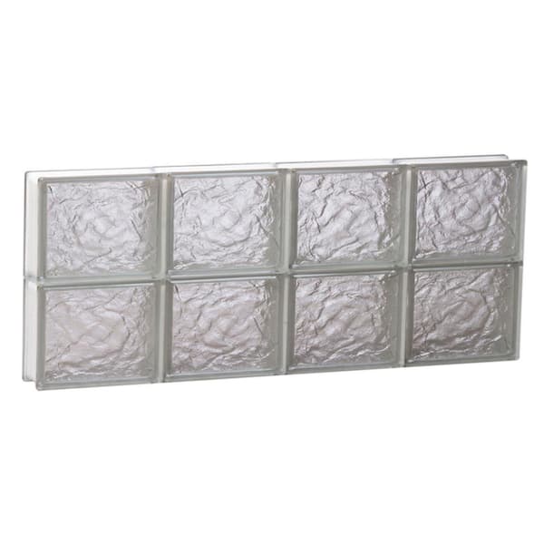 Clearly Secure 31 in. x 13.5 in. x 3.125 in. Frameless Ice Pattern Non-Vented Glass Block Window