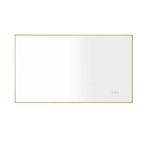 42 in. W x 24 in. H Large Rectangular Aluminium Framed LED Light Wall Mounted Bathroom Vanity Mirror in Gold