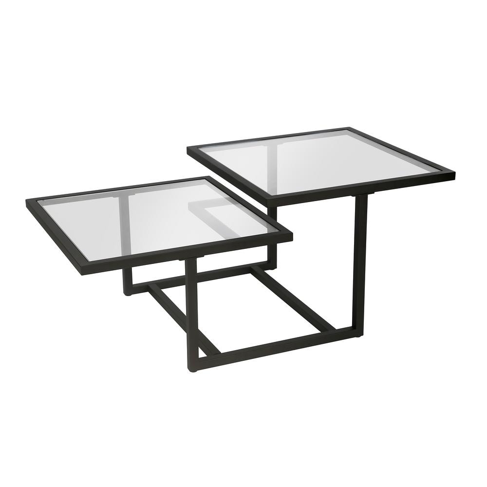 Amalie Blackened Bronze Rectangular Glass Coffee Table, 43"W