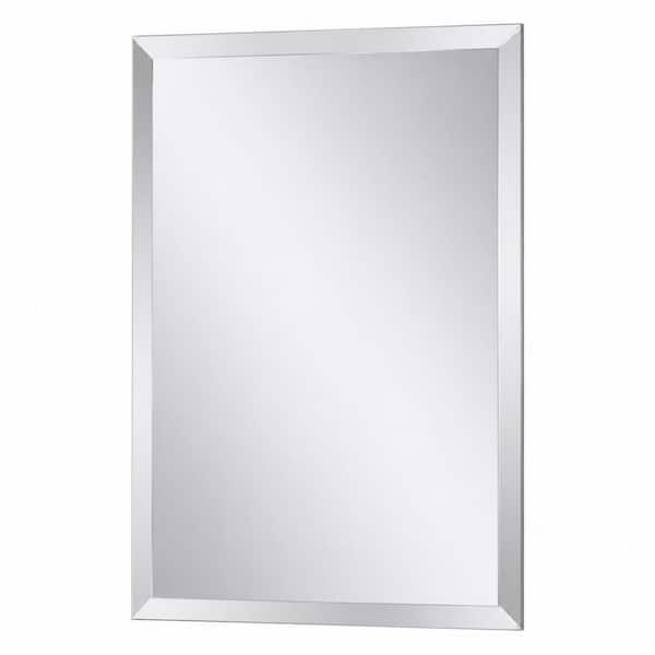 24 in. W x 36 in. H Rectangular Frameless Wall Mirror with Beveled Edge for Bathroom Vanity Living Room