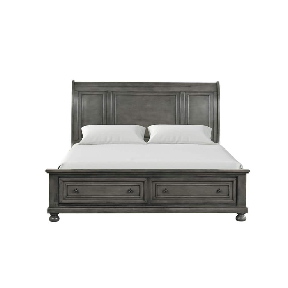Meade Gray Wood Full Panel Beds