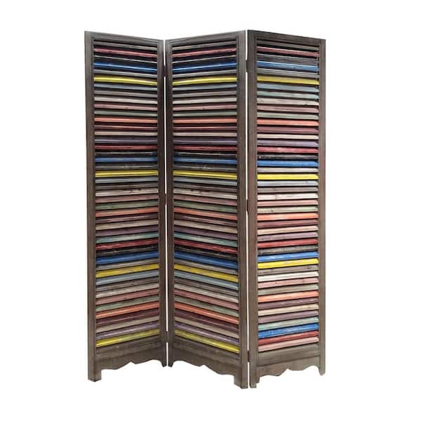 HomeRoots Mariana 5.92 ft. Multi-Color 3-Panel Screen Divider