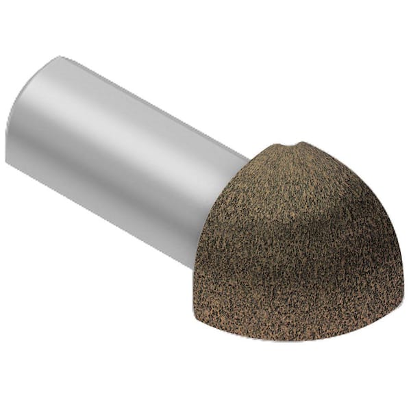 Schluter Rondec Bronze Textured Color-Coated Aluminum 3/8 in. x 1 in. Metal 90° Outside Corner