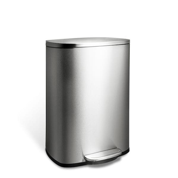 StyleWell SW 13 gal. Stainless Steel Step-On Trash Can Rectangle