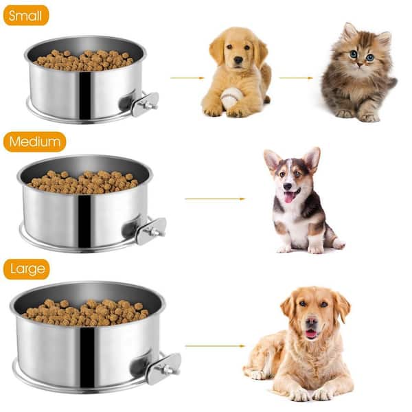 cenadinz M-Stainless Steel Dog Bowl Pets Hanging Food Bowl