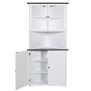 Haotian BZR70-W, White Tall Bathroom Cabinet with Rattan Door, Drawer and  Storage Compartment, Linen Tower Bath Cabinet, Cabinet with Shelf