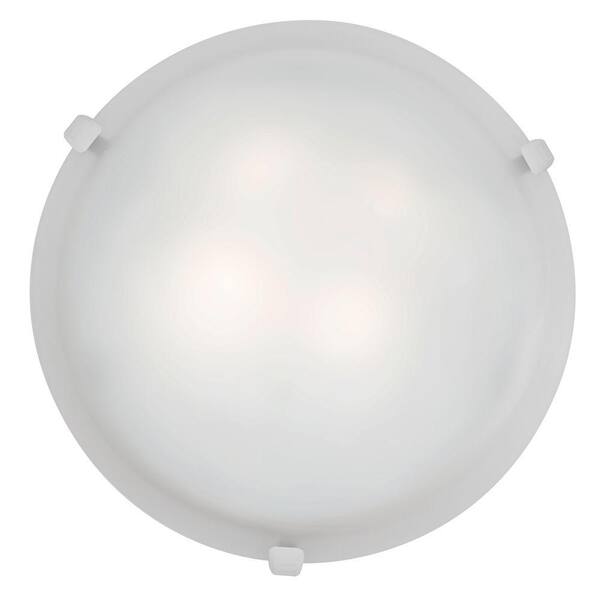 Access Lighting Mona 2-Light White Flush Mount with White Glass Shade