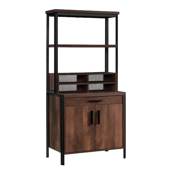 Briar Brook Barrel Oak 66 in. Accent Cabinet with Hutch