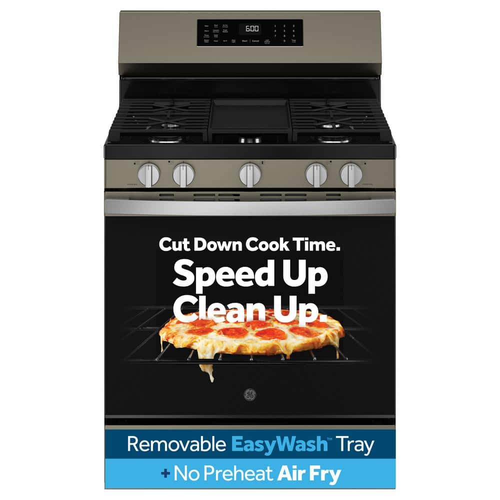 30 in. 5-Burners Smart Free-Standing Gas Convection Range in Slate with Eas