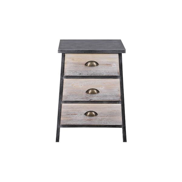 4D Concepts Claremont 3-Drawer Black and Gray Metal Chest (17 in. x 24 in.)