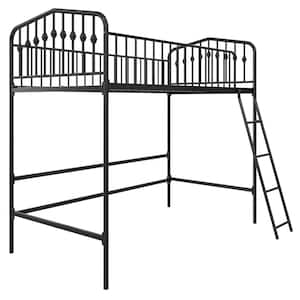 Novogratz Bushwick Metal Twin Loft Bed, Black