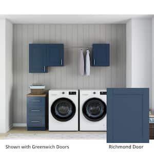 Richmond Valencia Blue Plywood Shaker Stock Ready to Assemble Kitchen-Laundry Cabinet Kit 24 in. x 84 in. x 82 in.