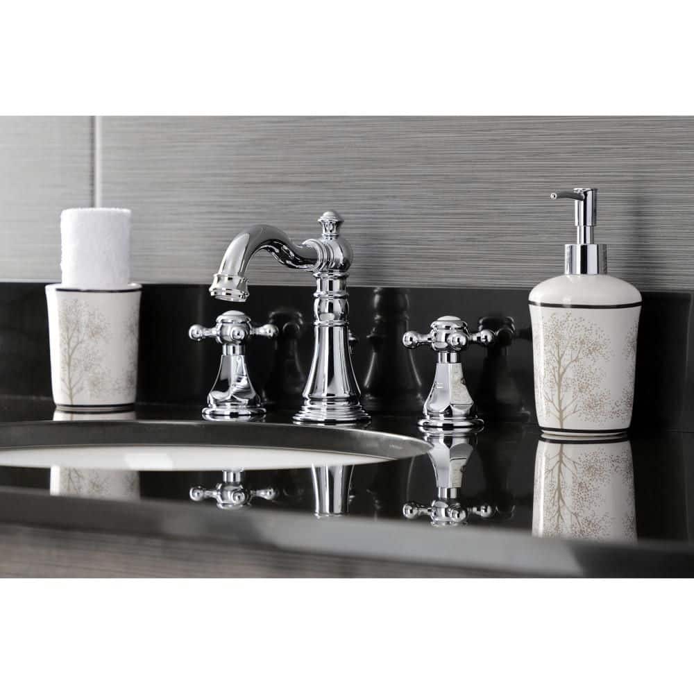 Polished Chrome Traditional Victorian Widespread Bathroom Faucet
