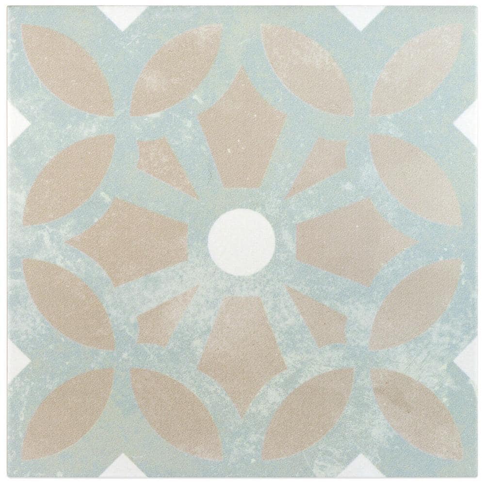 Anabella 9x9 Matte Green and Beige Porcelain Tile
