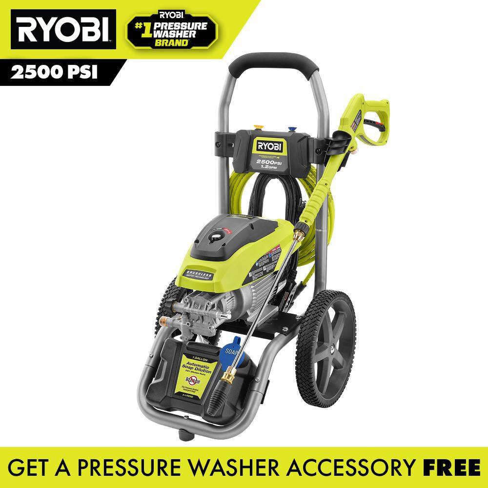 RYOBI 2500 PSI 1.2 GPM High Performance Cold Water Electric Pressure Washer RY142500