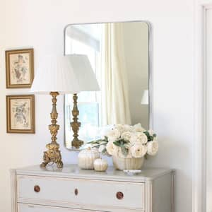 20 in. W x 30.2 in. H Silver Rectangle Aluminum Frame Wall-Mounted Bathroom Mirror/Vanity mirror