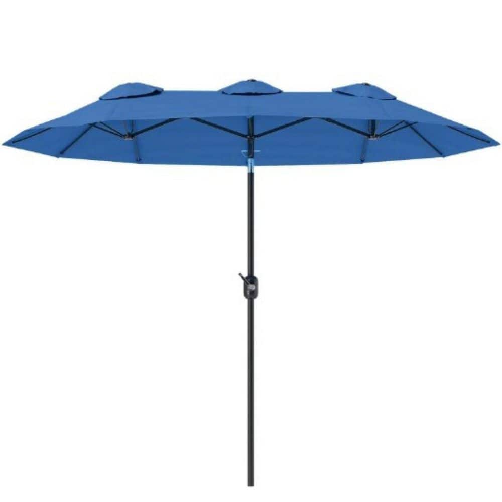5 ft. Outdoor Double-sided Patio Umbrella in Blue with Push Button Tilt and Crank, 3 Air Vents and 12 Ribs price history on PriceWatchPro