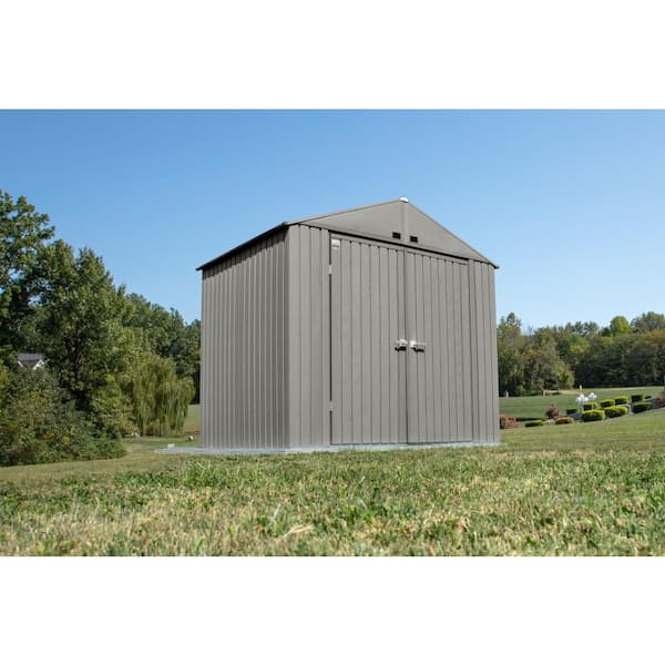Elite 8 ft. W x 6 ft. D Cool Grey Metal Premium Vented Corrosion Resistant Steel Storage Shed 46 sq. ft.