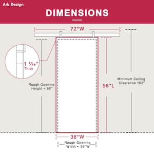 36 in. x 96 in. White Paneled H Style White Primed MDF Sliding Barn Door with Hardware Kit